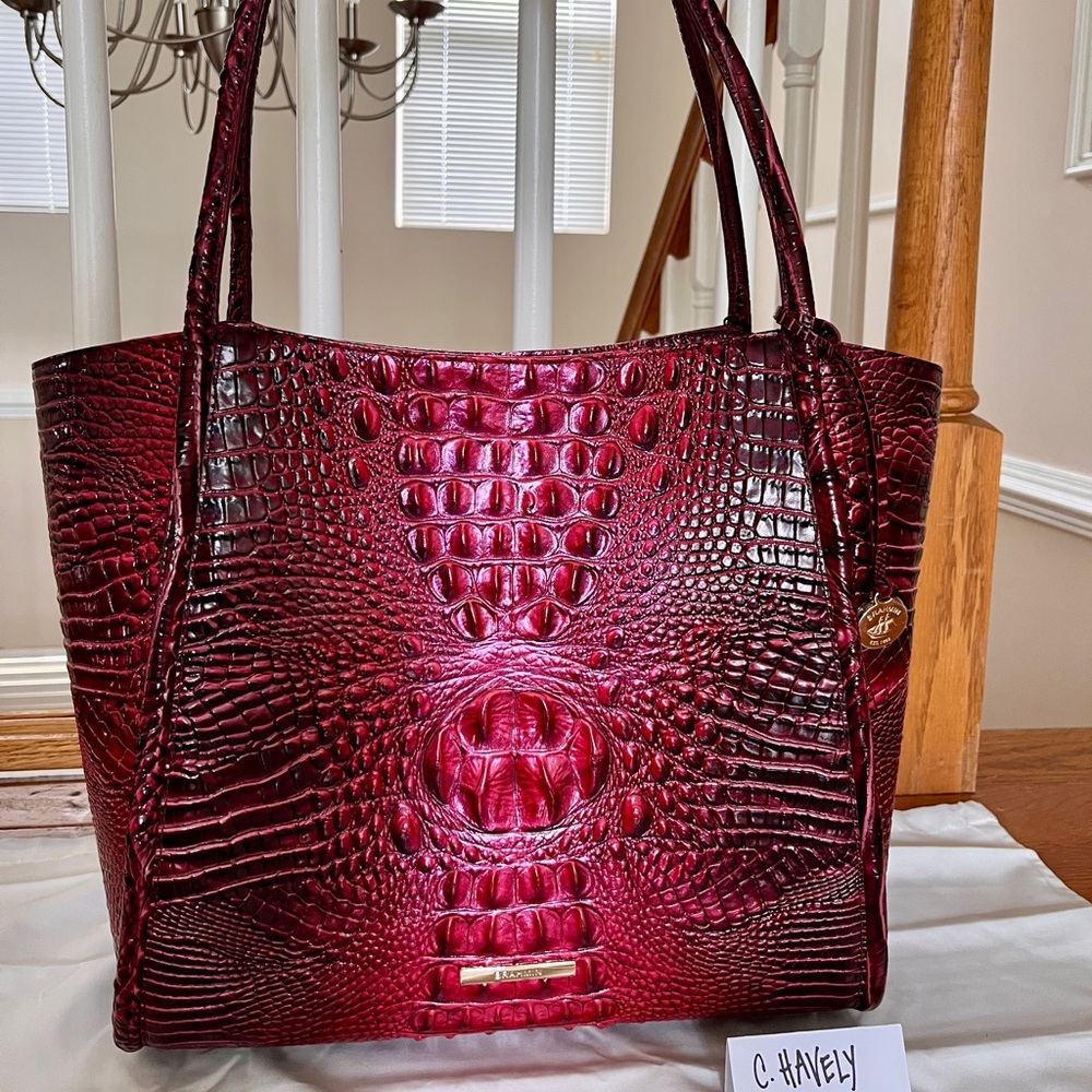 🌹 NWT/Vintage Brahmin Bailee Tote in Rose Ombre Melbourne Leather